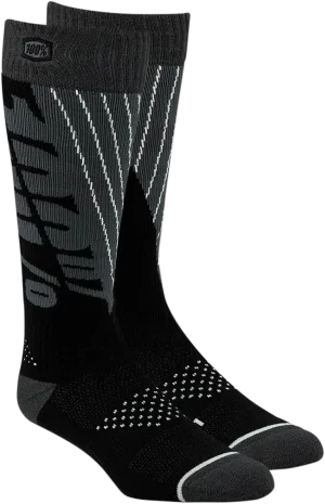 100% Torque Comfort Moto Socks - Black/Gray - Large/XL 24007-353-18