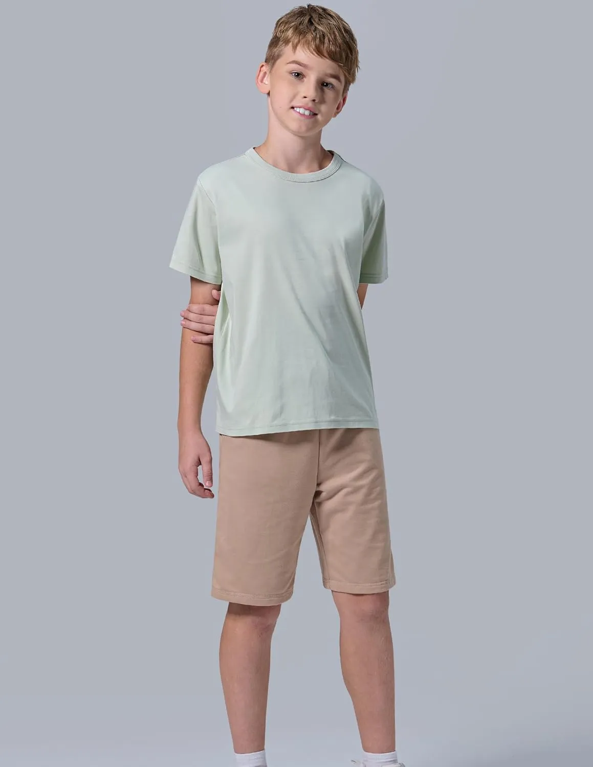 3 Pack Boys' Pull On Jogger Shorts Youth Kids Casual Terry Sweat Shorts with Pockets Drawstring
