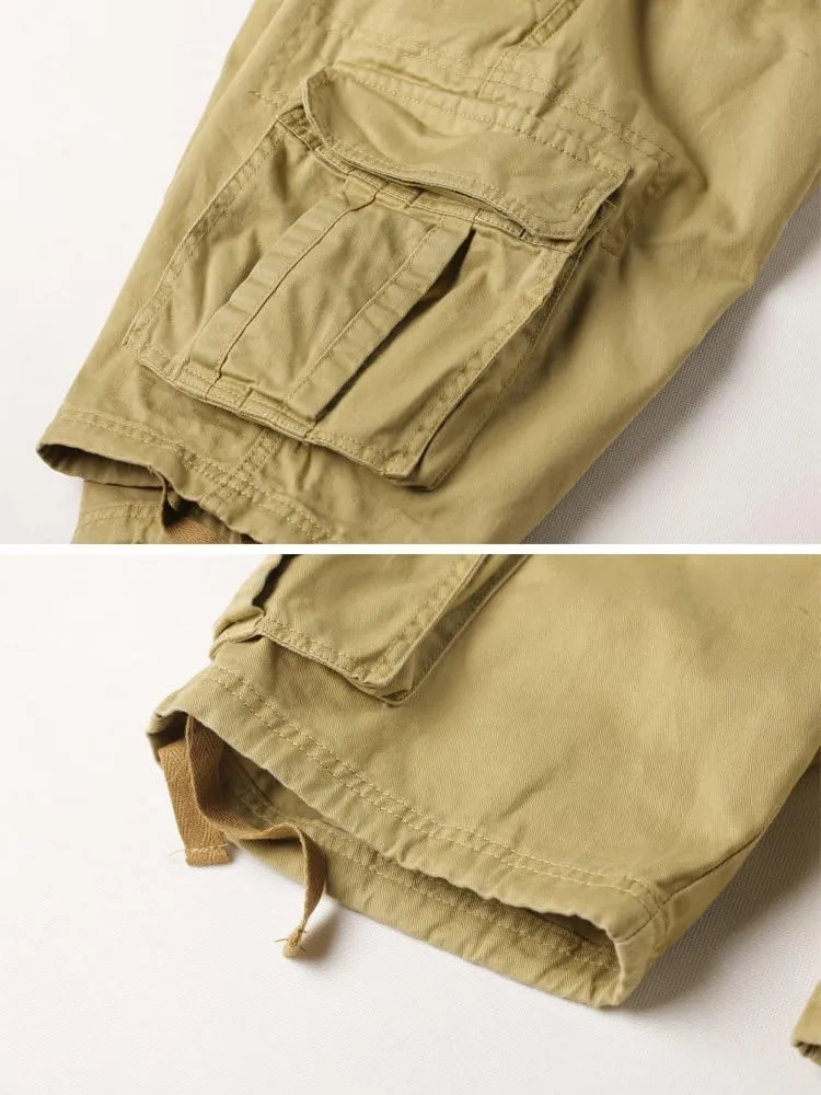 AKARMY Men's Cotton Casual Multi Pocket Outdoor Camouflage Shorts Twill Camo Cargo Shorts(No Belt)