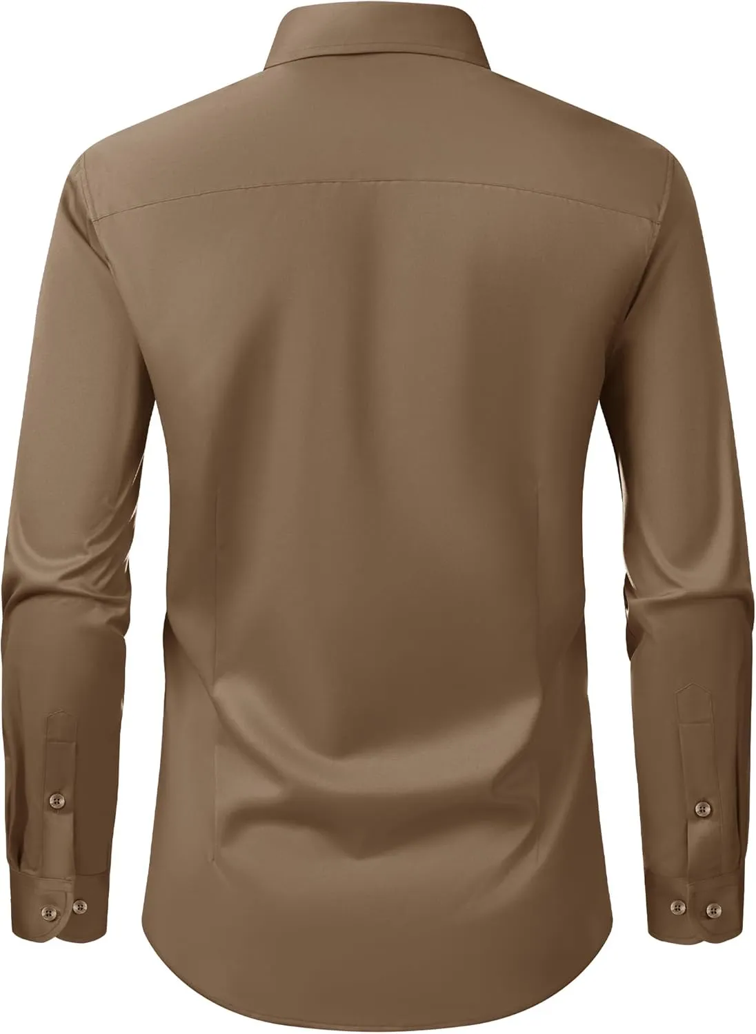 Alimens & Gentle Men's Dress Shirts Transitional Weather Long Sleeve Stretch Wrinkle-Free Button Down Top