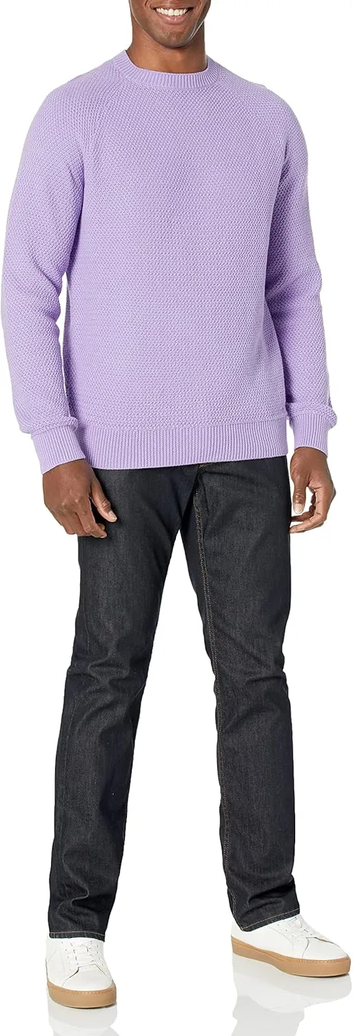 Amazon Essentials Oversized Crewneck Sweater for Men, Textured, Cotton