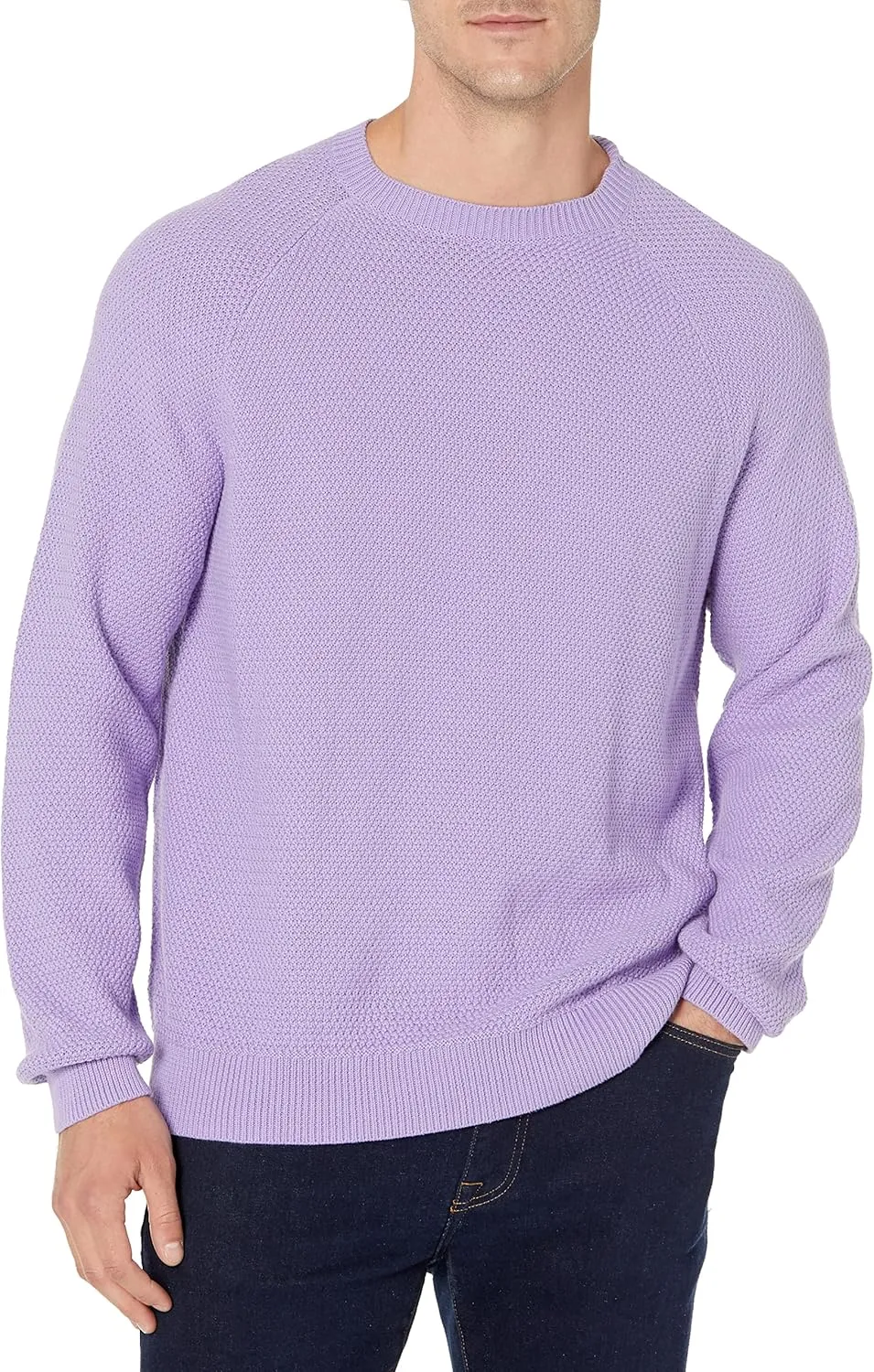 Amazon Essentials Oversized Crewneck Sweater for Men, Textured, Cotton