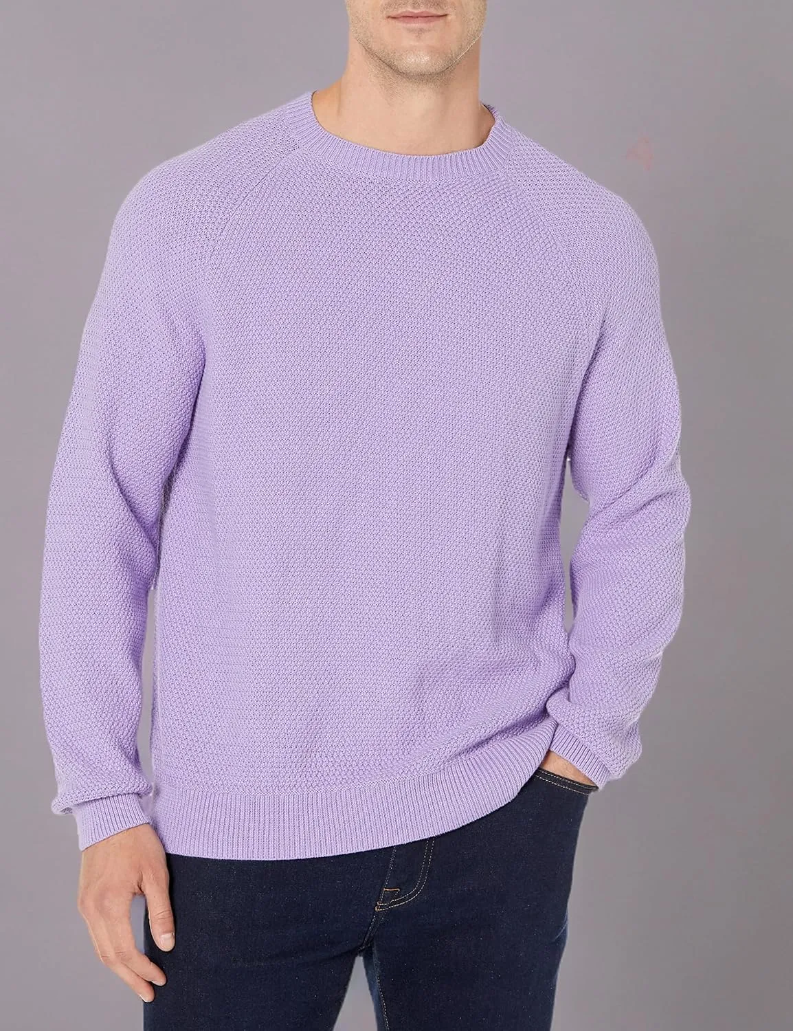 Amazon Essentials Oversized Crewneck Sweater for Men, Textured, Cotton