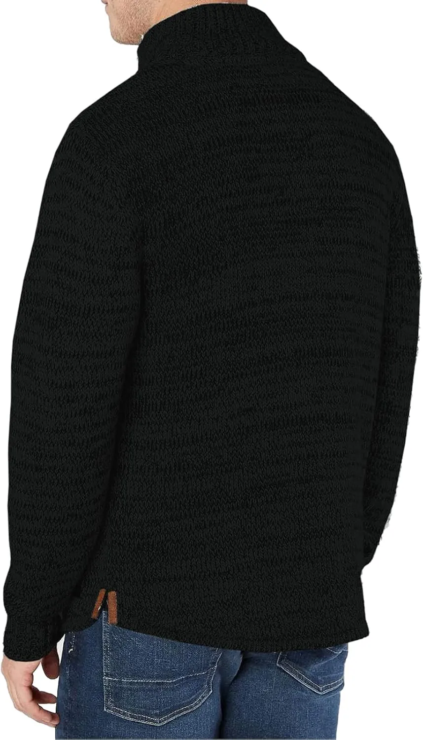 Aoysky Men's Stand Collar Sweater Thermal Button Pullover Sweater Tops Henley Knit Sweaters