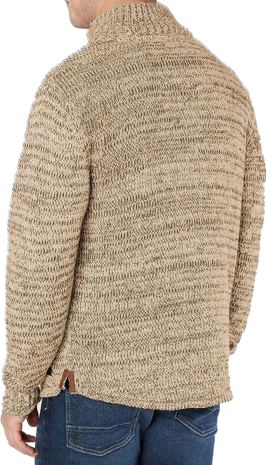 Aoysky Men's Stand Collar Sweater Thermal Button Pullover Sweater Tops Henley Knit Sweaters