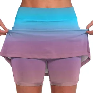 Athletic Skorts for Woman Elastic High Waisted Tennis Golf Skirts with Built-in Shorts Yoga Skirts with Pockets