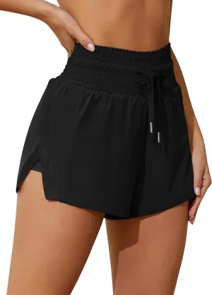 ATTRACO Women's 3" High Waisted Swim Board Shorts Quick Dry Flowy Board Shorts with Pockets