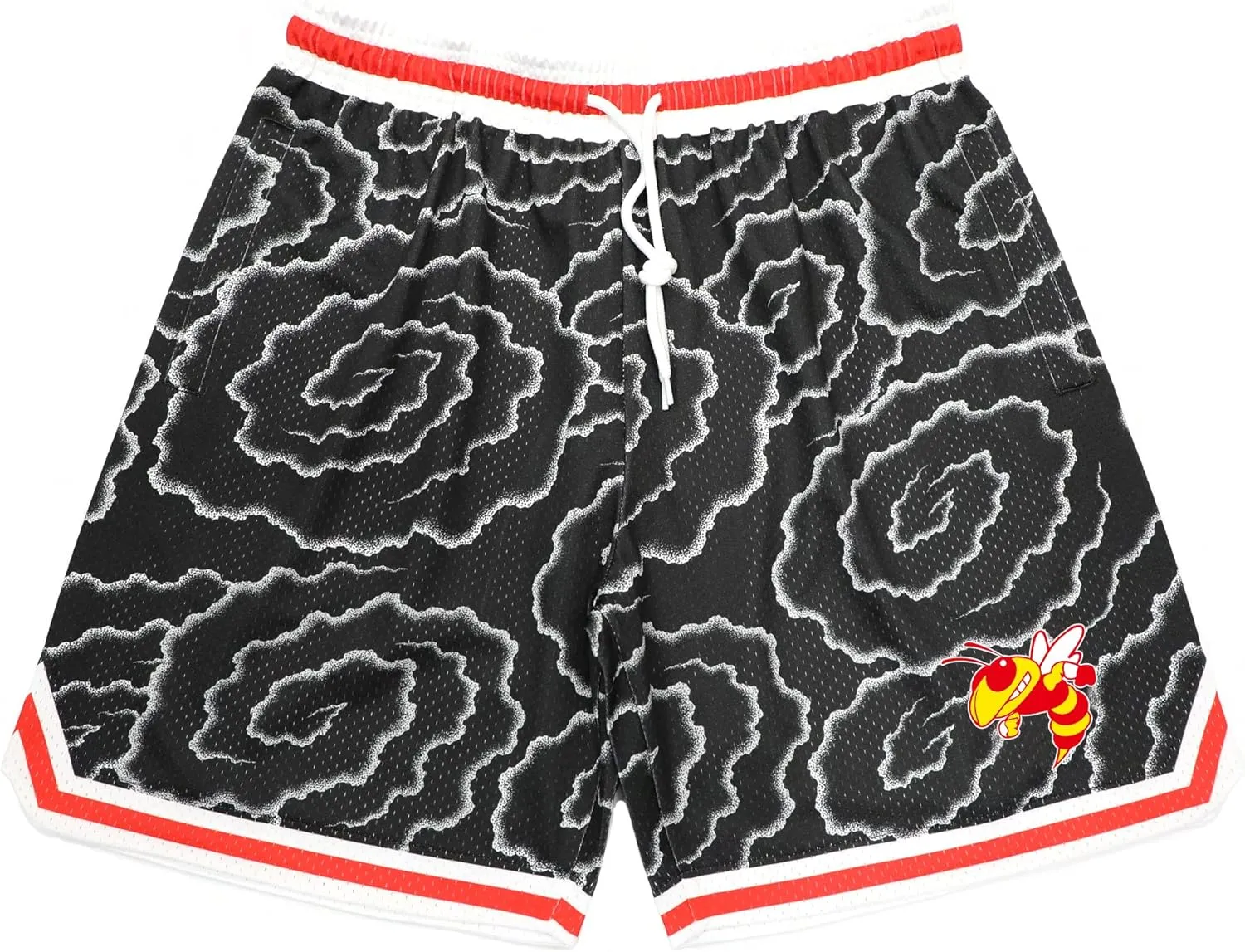 Basketball Athletic Shorts Men Mesh Gym Sports Workout Training Drawstring Retro Running Shorts with Pockets