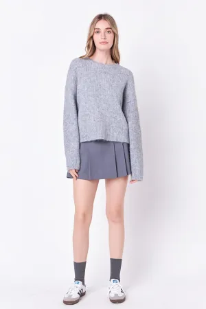 Blend Cropped Fuzzy Sweater