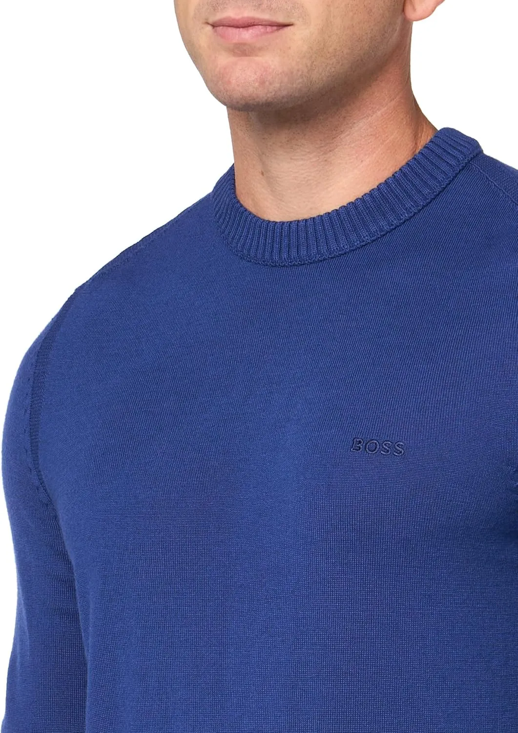 BOSS Men's Small Logo Wool Blend Sweater
