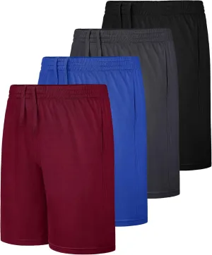 Boys Athletic Basketball Shorts with Pockets Kids Youth Active Performance Gym Boys Shorts Quick Dry