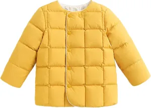 Boys Fall Clothes Kids Toddler Baby Girls Boys Winter Warm Thick Solid Cotton Long Sleeve Padded Clothes Coat