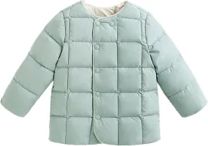 Boys Fall Clothes Kids Toddler Baby Girls Boys Winter Warm Thick Solid Cotton Long Sleeve Padded Clothes Coat