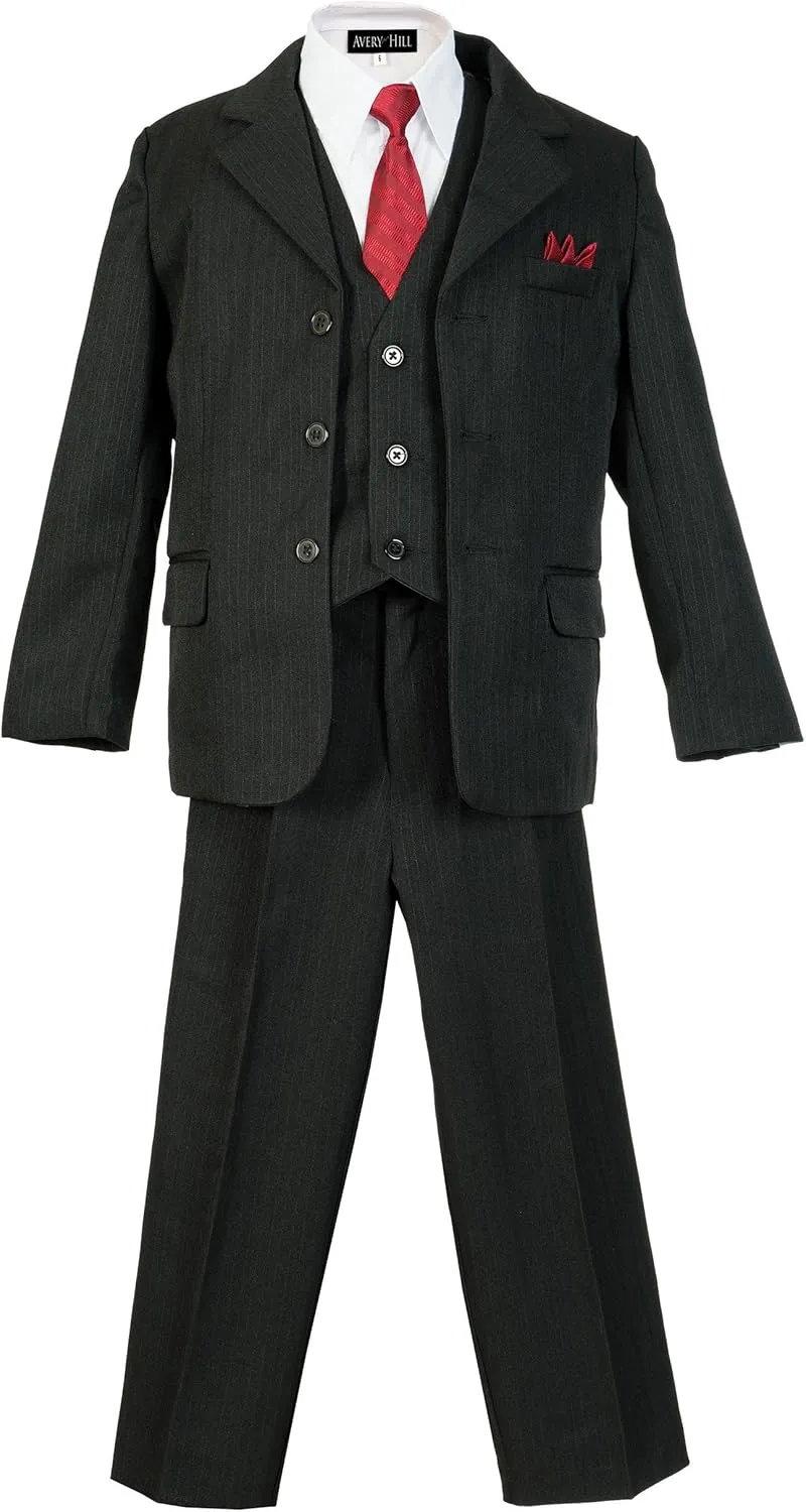 Boys Pinstripe Suit Set with Matching Tie Size 2T-20