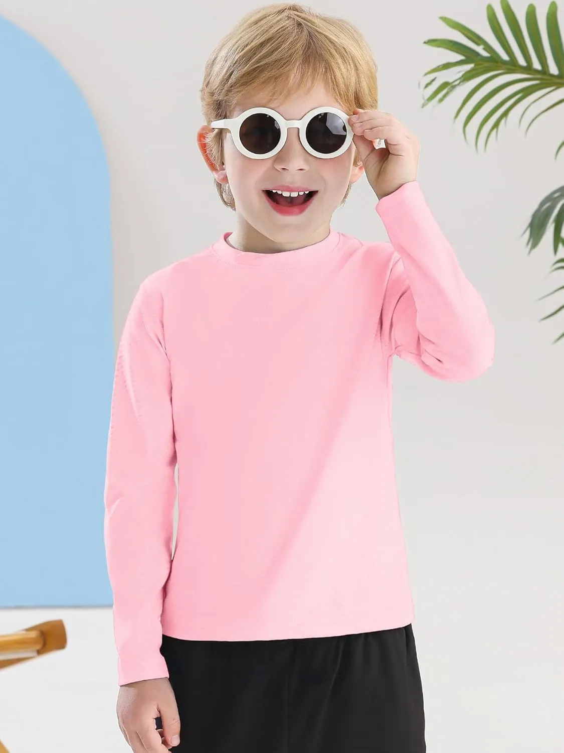 Boys Rash Guard Swim Shirt Long Sleeve UPF 50  for Toddler Kids UV Protection Outdoor Rashguard Sun Shirt