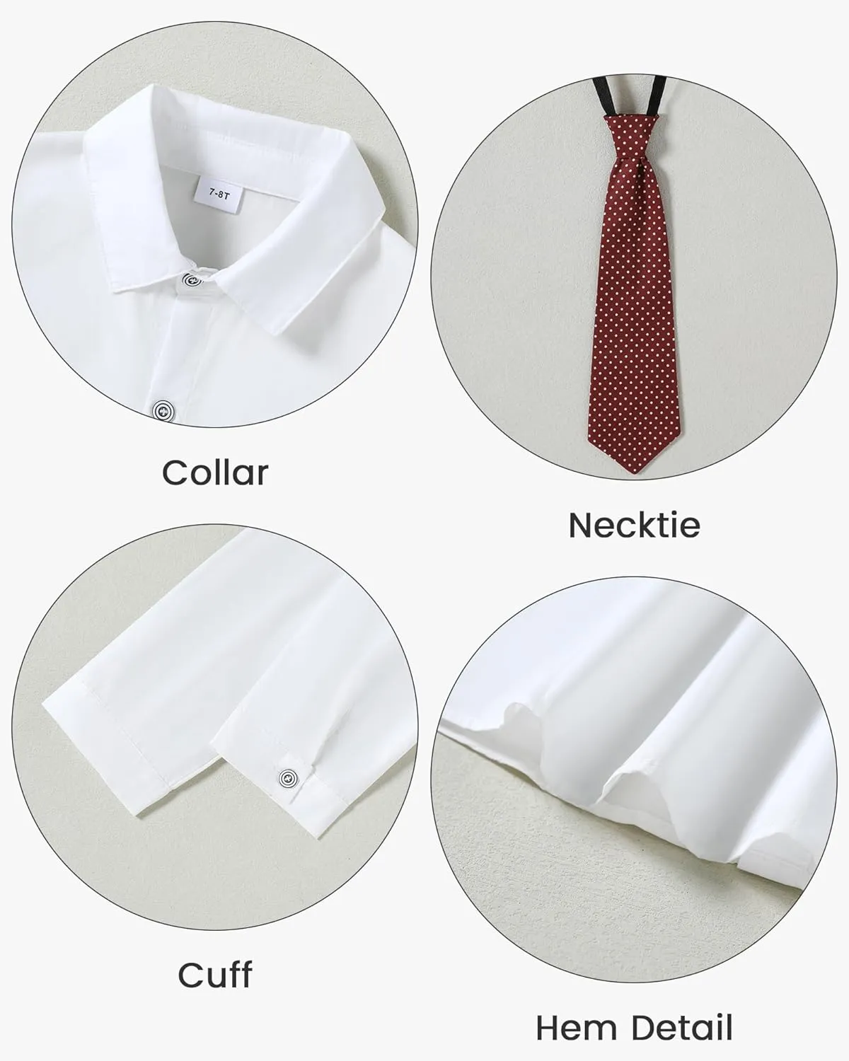 Boys Suit for Formal Occasions 4 Pieces Suit Sets Including Vest Printed Pants Dress Shirt and Tie for 6-10 Years
