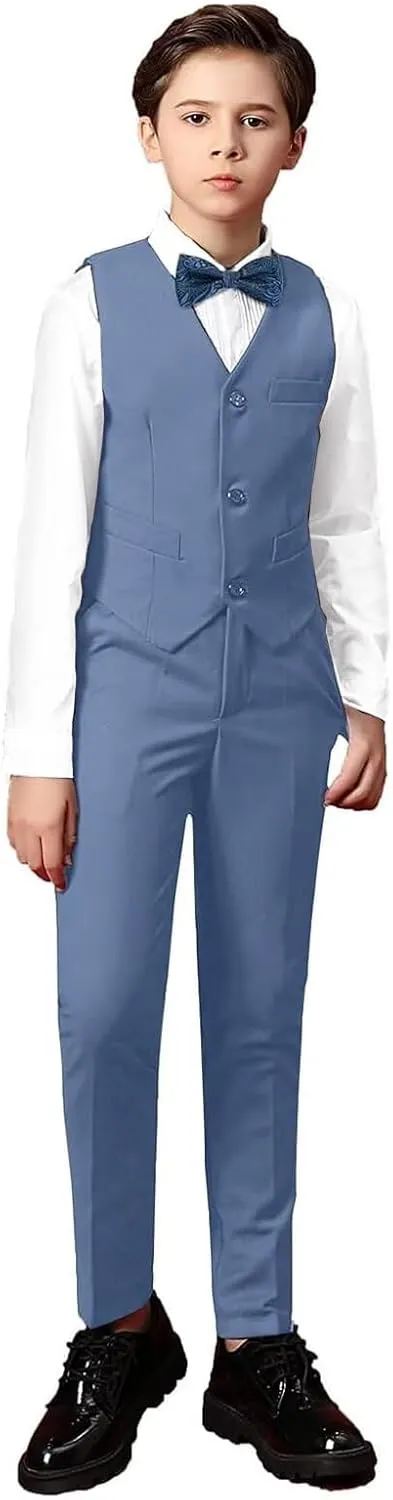 Boys Suit Kids Formal Wedding Tuxedo Dress Suits for Teen Boys Vest and Pants Set