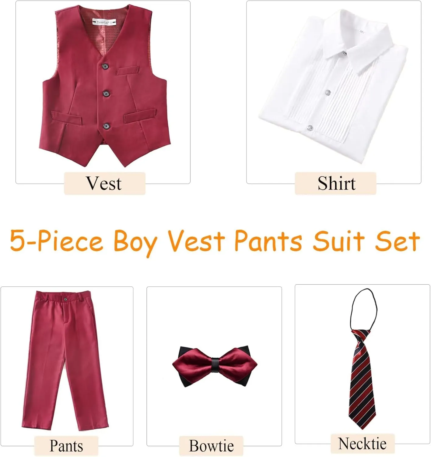 Boys Suits Slim Fit Toddler Tuxedo Suit Set for Teen Boys Communion Dress Clothes Kids Wedding Ring Bearer Outfit