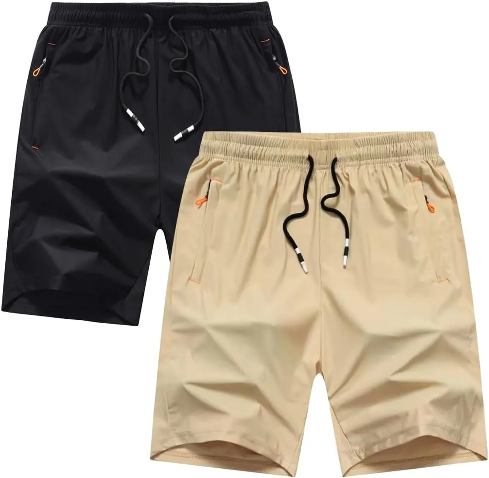 Boys Youth Cargo Shorts Quick Dry Athletic Shorts with Zipper Pockets for Outdoor Camping Hiking
