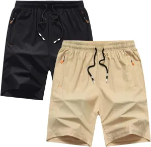 Boys Youth Cargo Shorts Quick Dry Athletic Shorts with Zipper Pockets for Outdoor Camping Hiking