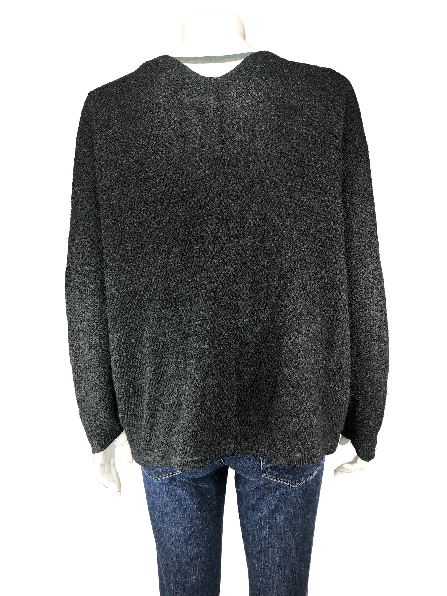 Brandy Melville, Teen Girls' Textured Open Cardigan Sweater, Dark Charcoal, One Size