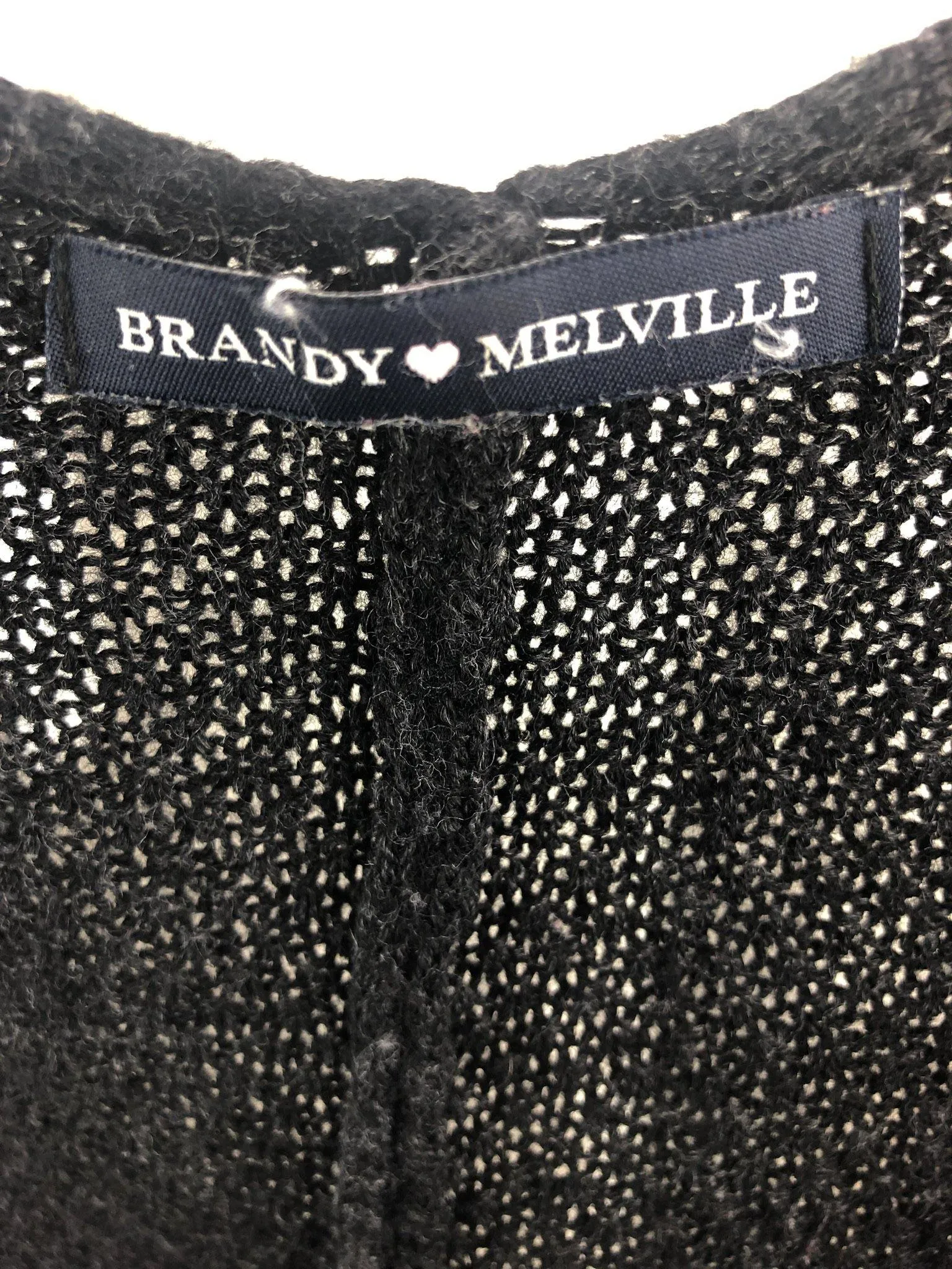 Brandy Melville, Teen Girls' Textured Open Cardigan Sweater, Dark Charcoal, One Size