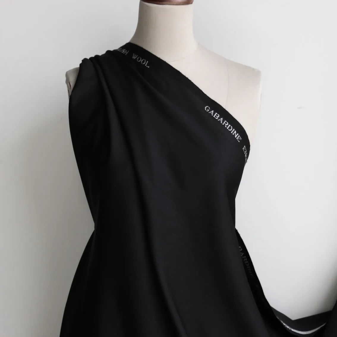 Brera Nero Gaberdine Wool Suiting