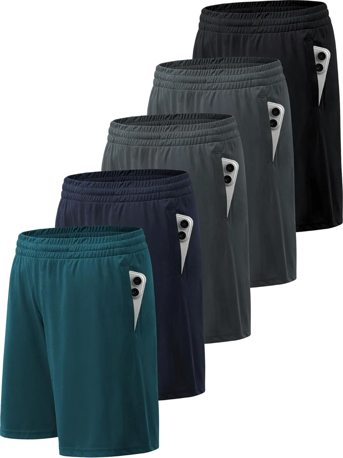 BVNSOZ Men's Athletic Shorts with Pockets and Elastic Waistband Quick Dry Workout Shorts for Men