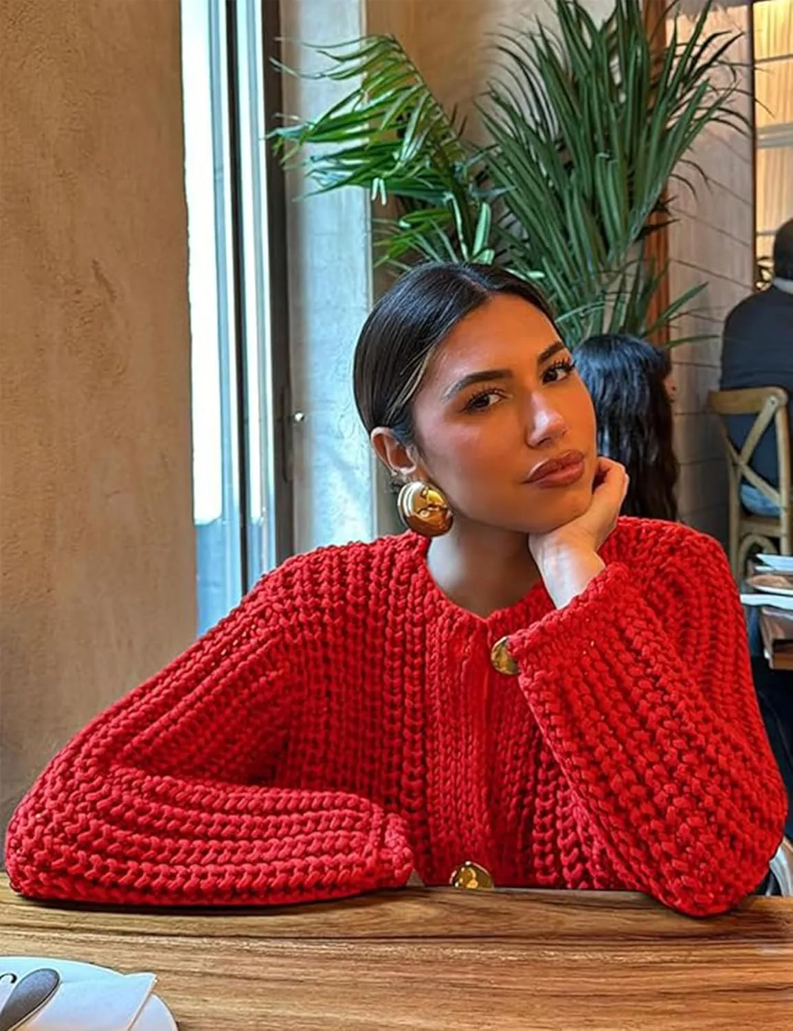 Cardigan Sweaters for Women Sweaters Womens Knit Cardigan Long Sleeve Open Front Button Down Jacket with Pockets