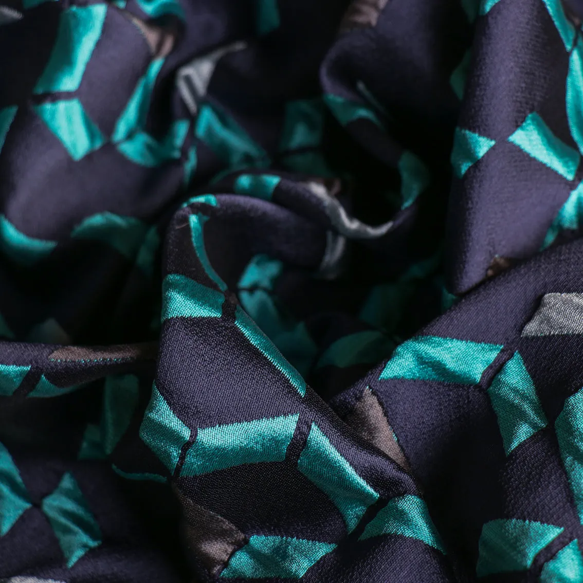 Carina Aqua/Grey Jacquard