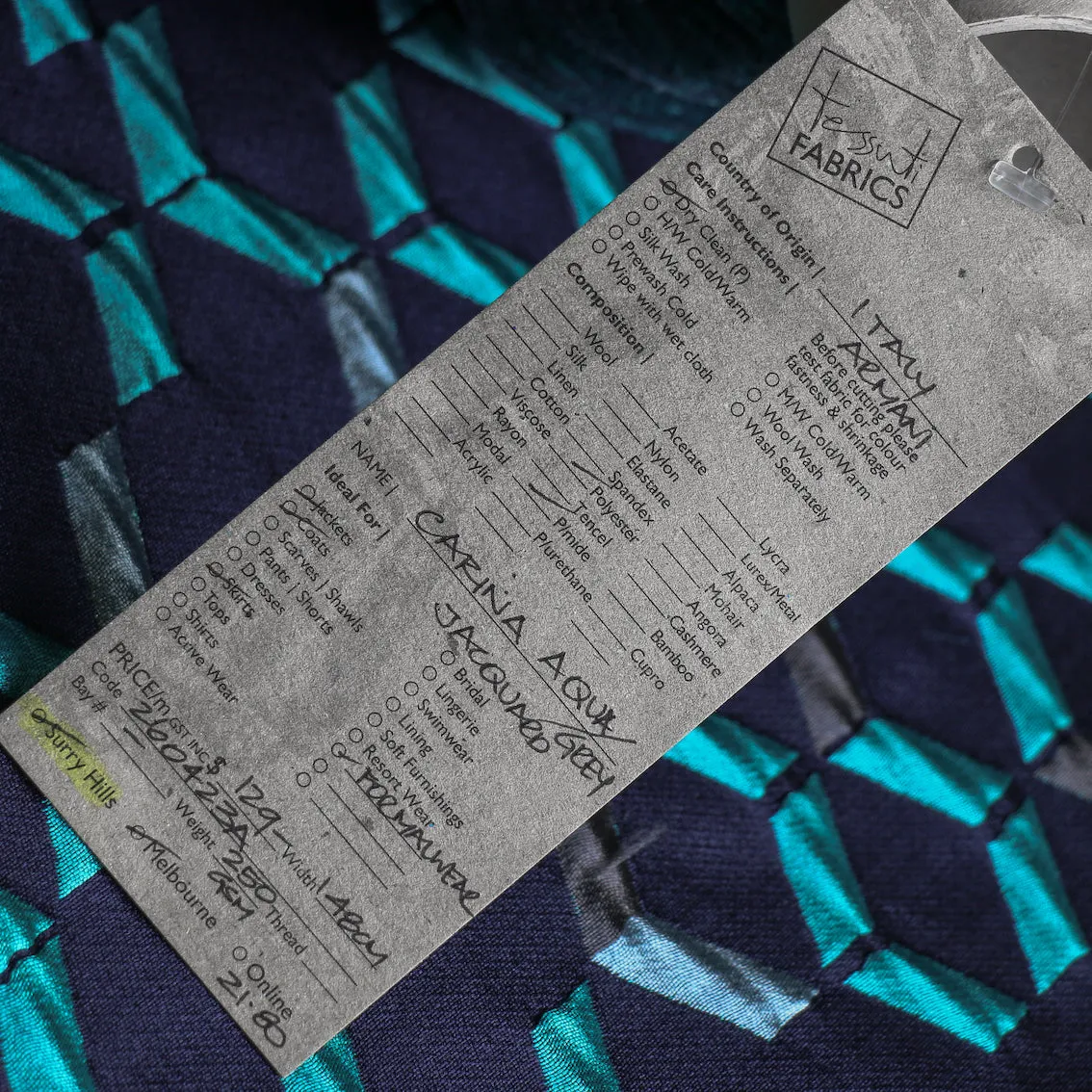 Carina Aqua/Grey Jacquard
