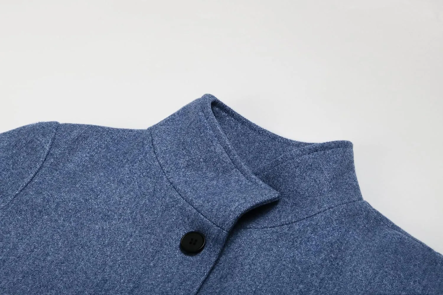CHARTOU Women Winter Long Pea Coat Wool Blend Stand Collar Single Breast Thicken Blazer Jacket