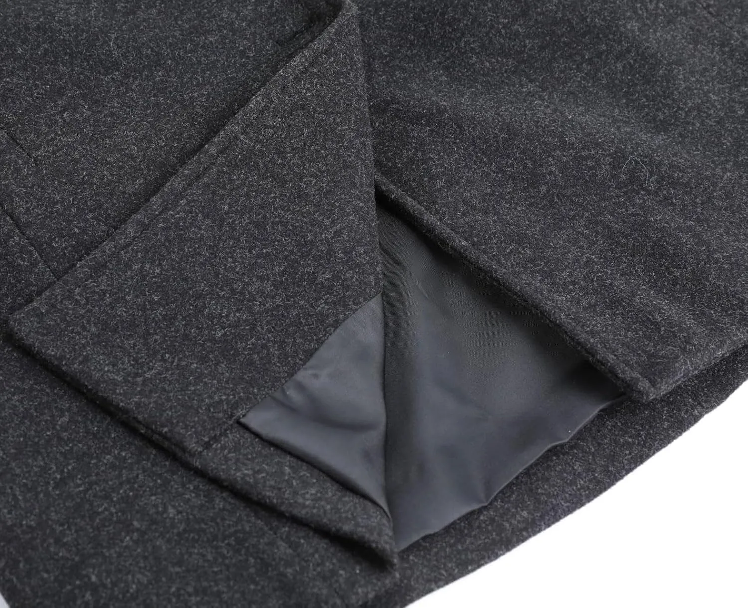 CHARTOU Women Winter Long Pea Coat Wool Blend Stand Collar Single Breast Thicken Blazer Jacket