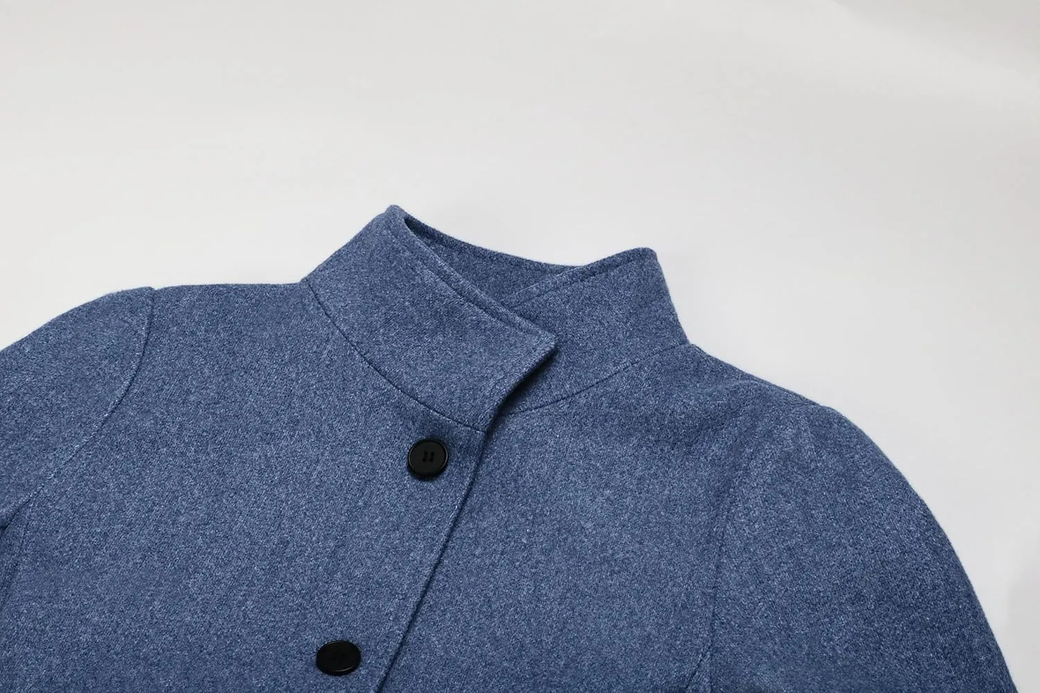 CHARTOU Women Winter Long Pea Coat Wool Blend Stand Collar Single Breast Thicken Blazer Jacket