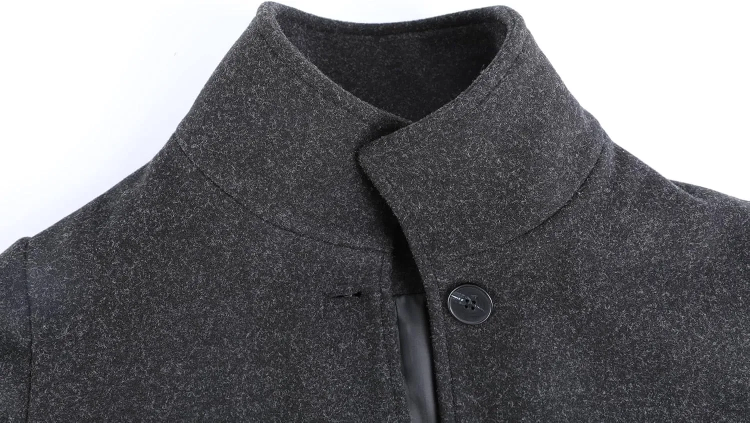 CHARTOU Women Winter Long Pea Coat Wool Blend Stand Collar Single Breast Thicken Blazer Jacket