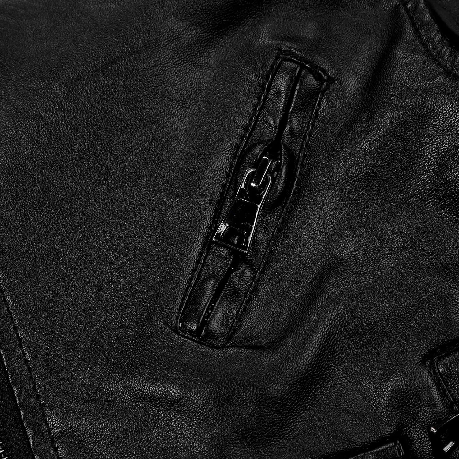 Children Faux Motorcycle Vests Boys Dress Coats Black PU Leather Fall Zip Up Jacket