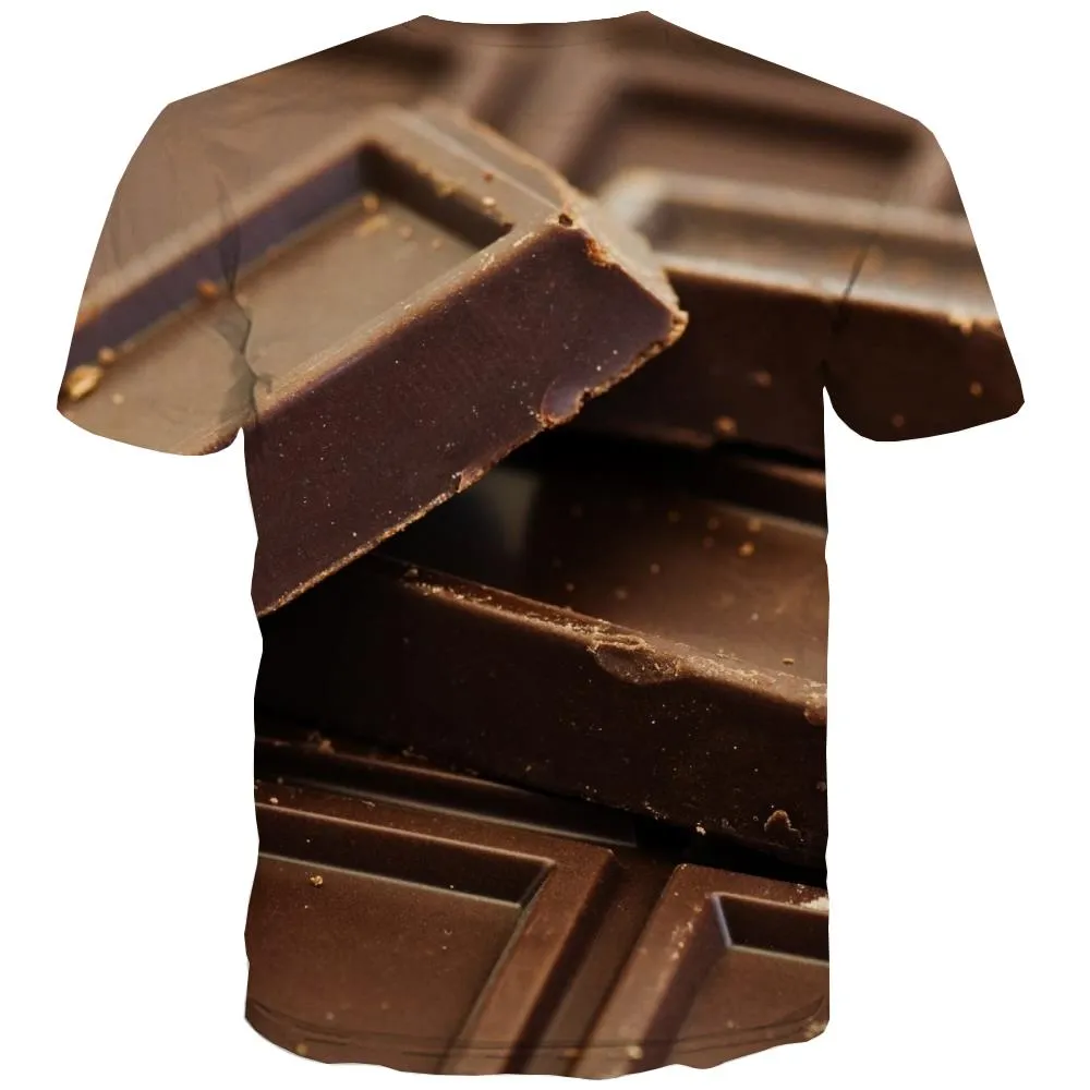 Chocolate T shirts Men Brown Tshirts Novelty Delicious T-shirts 3d Bitter T shirts Funny