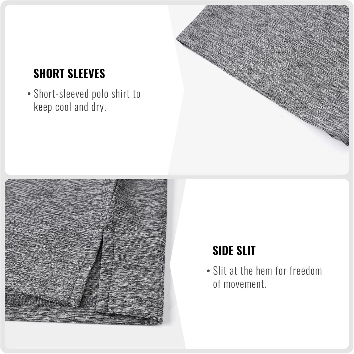 Cimic 3 Pack Polo Shirts for Men Short Sleeve Tennis Quick Dry Performanc Golf Moisture Wicking Athletic Collar Tops