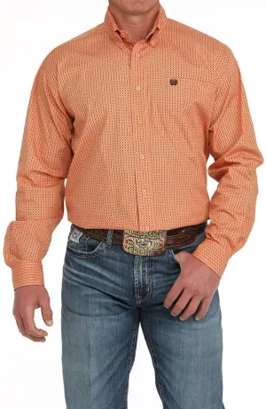 Cinch Western Shirt Mens Long Sleeve Diamond Buttons Coral MTW1105875
