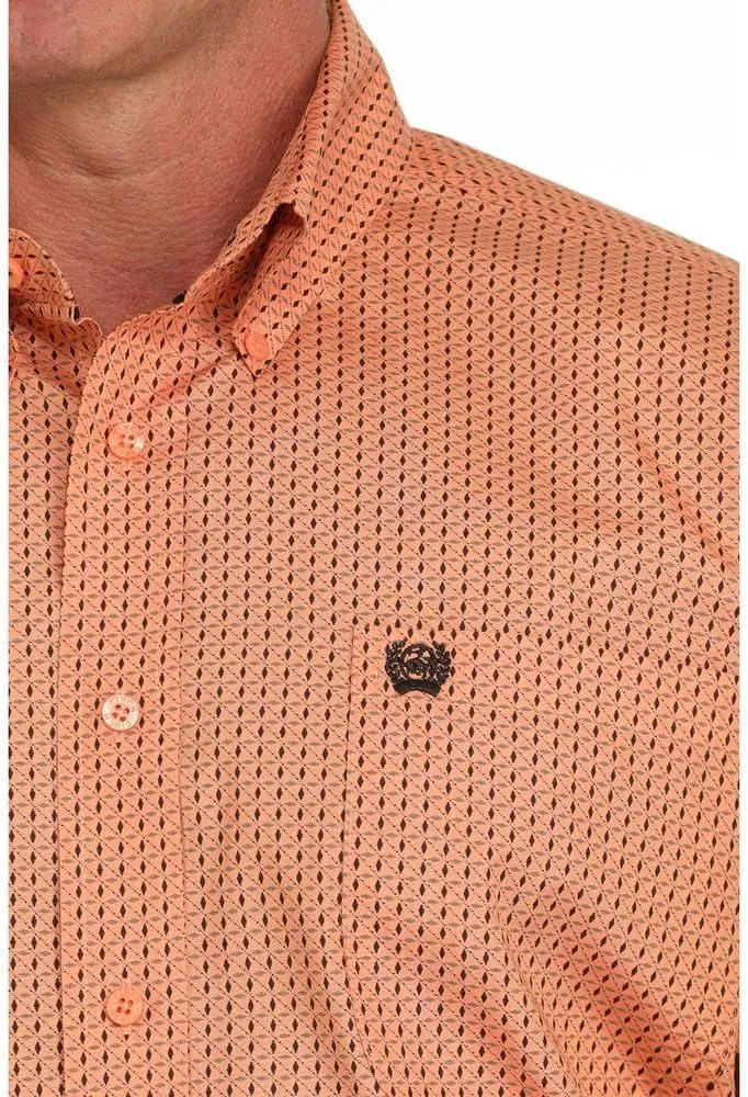 Cinch Western Shirt Mens Long Sleeve Diamond Buttons Coral MTW1105875