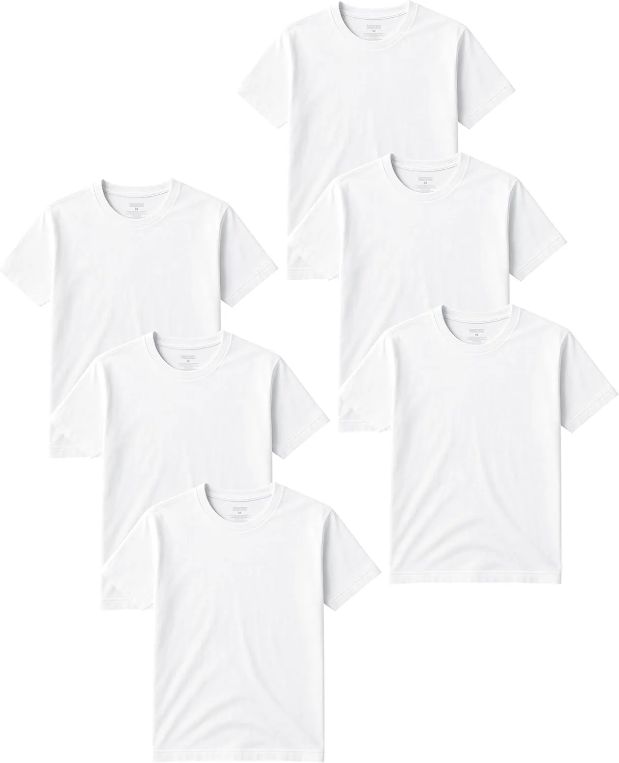 Classic Men's Short Sleeve Cotton Undershirts | Crew Neck T Shirt - Multi & Bulk Wholesale Packs