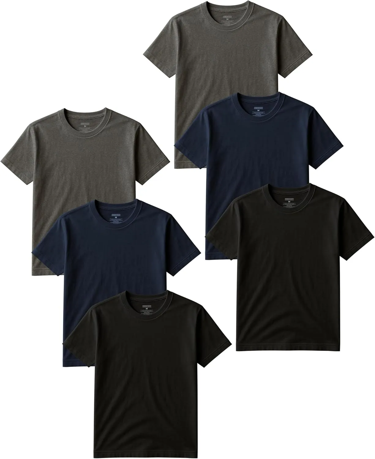 Classic Men's Short Sleeve Cotton Undershirts | Crew Neck T Shirt - Multi & Bulk Wholesale Packs