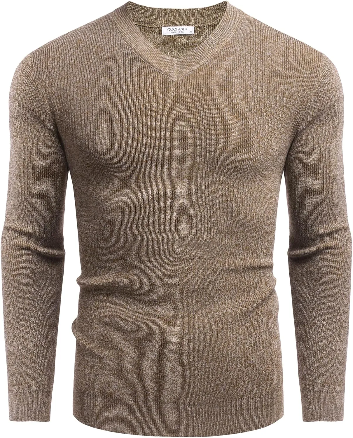 COOFANDY Men V Neck Dress Sweater Knit Long Sleeve Casual Slim Fit Pullover Sweater