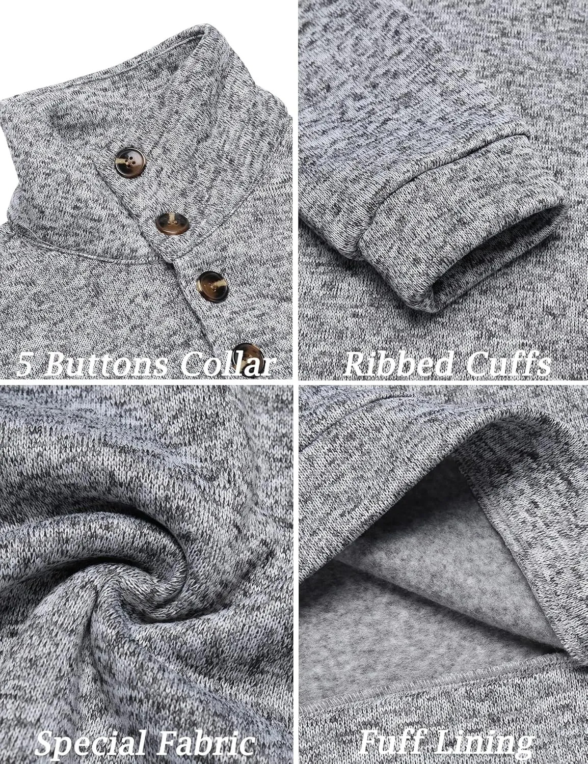 COOFANDY Men's Casual Slim Fit Pullover Sweater Knitted Thermal Sweatshirt