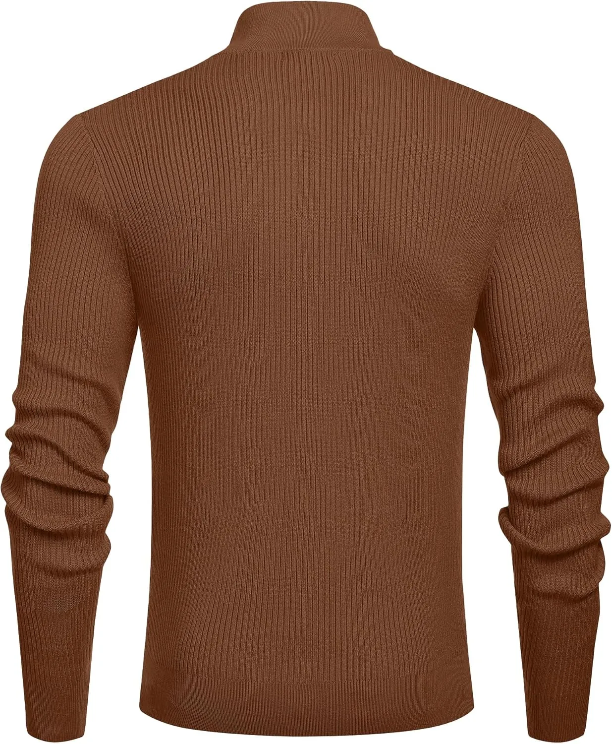 COOFANDY Men's Quarter Zip Sweaters Slim Fit Mock Neck Pullover Sweater Lightweight Knitted Polo Sweaters