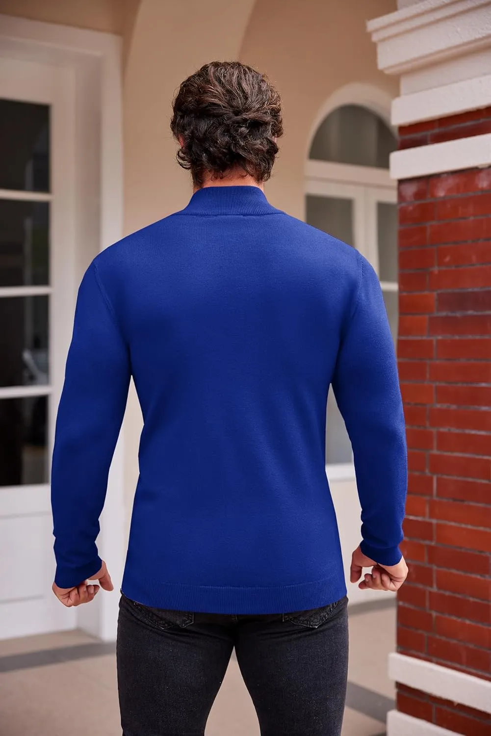 COOFANDY Men's Slim Fit Mock Turtleneck Pullover Sweater Casual Basic Knitted Thermal Sweaters
