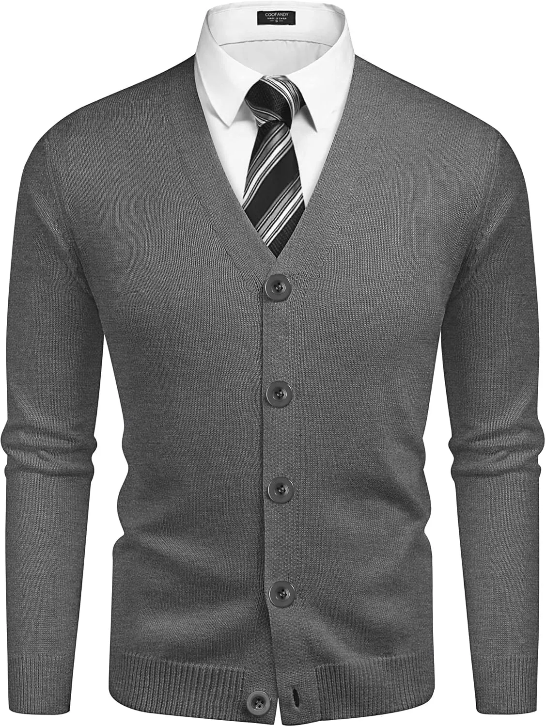 COOFANDY Men's V Neck Cardigan Sweater Casual Lightweight Button Down Knitted Cardigan Sweater