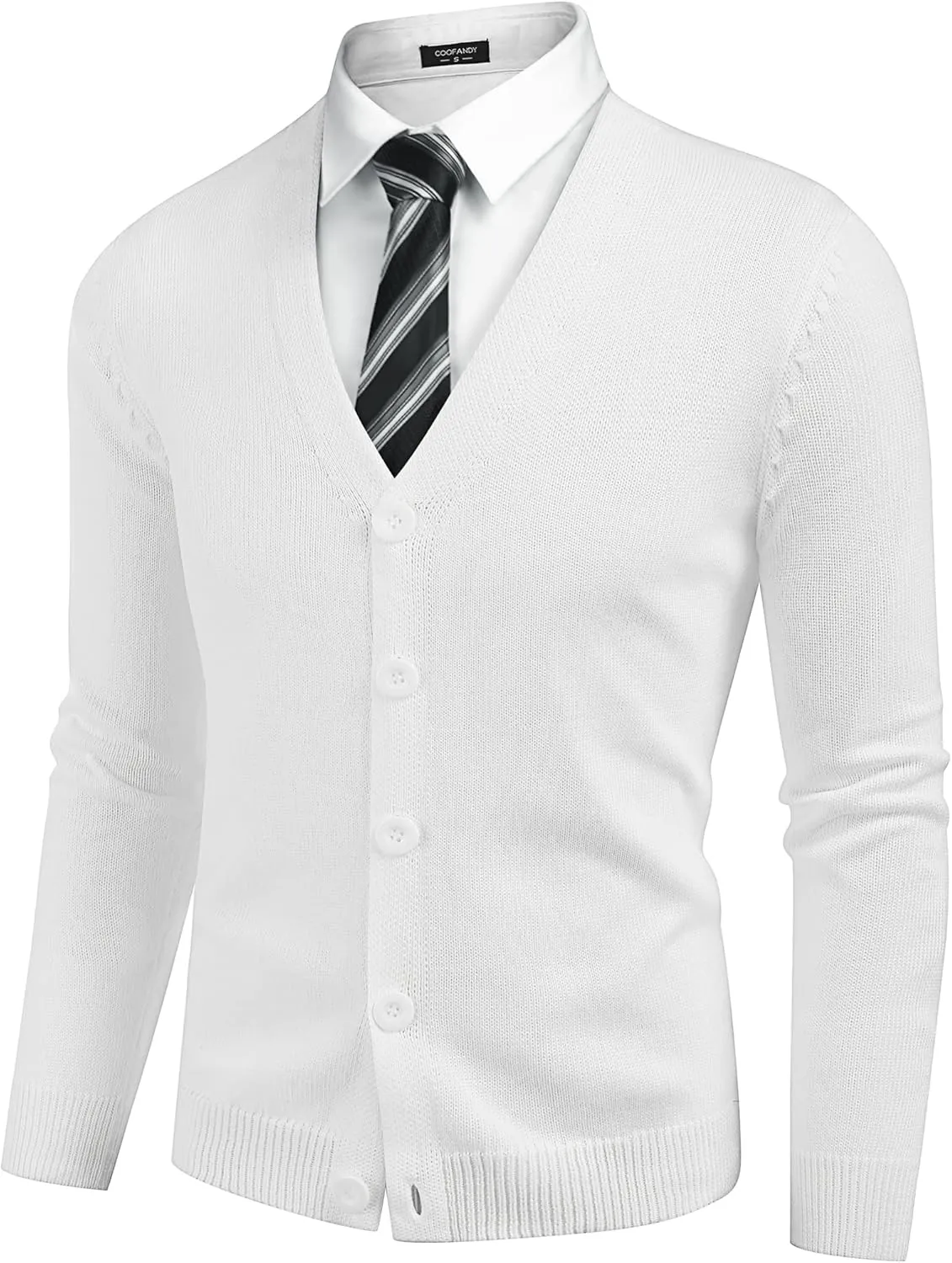 COOFANDY Men's V Neck Cardigan Sweater Casual Lightweight Button Down Knitted Cardigan Sweater