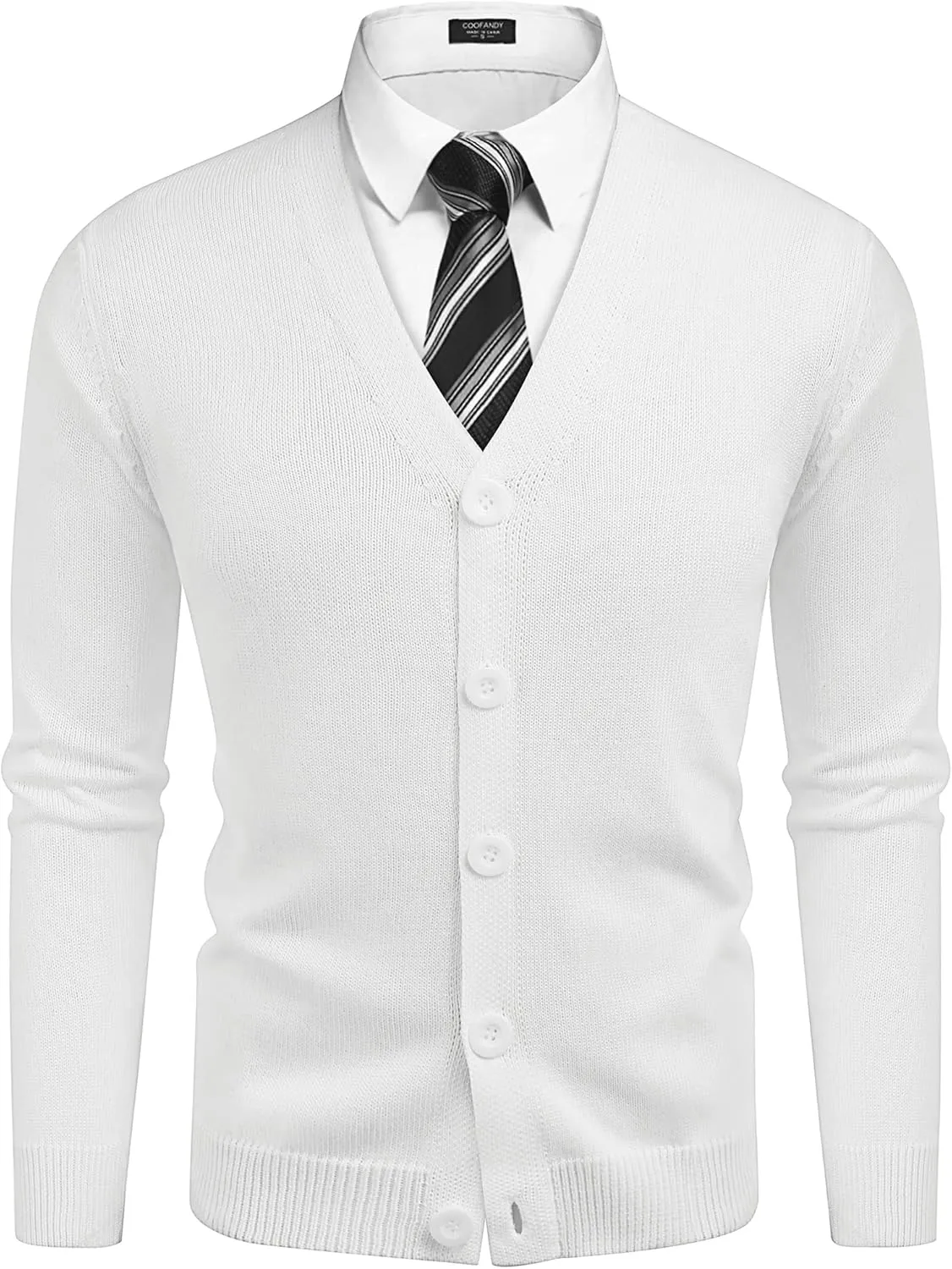 COOFANDY Men's V Neck Cardigan Sweater Casual Lightweight Button Down Knitted Cardigan Sweater