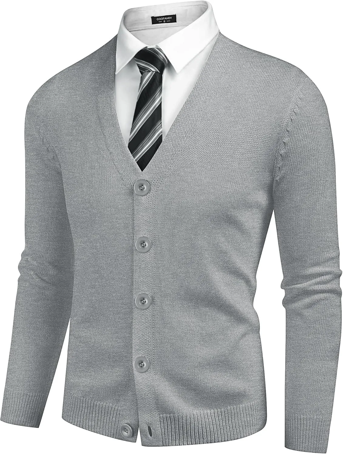 COOFANDY Men's V Neck Cardigan Sweater Casual Lightweight Button Down Knitted Cardigan Sweater
